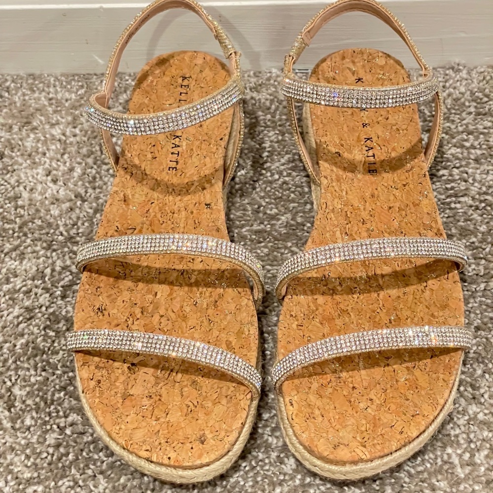 Kelly & Katie GENINE Bling Espadrille Flat Sandals